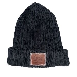 Love Your Melon black knit beanie cap hat